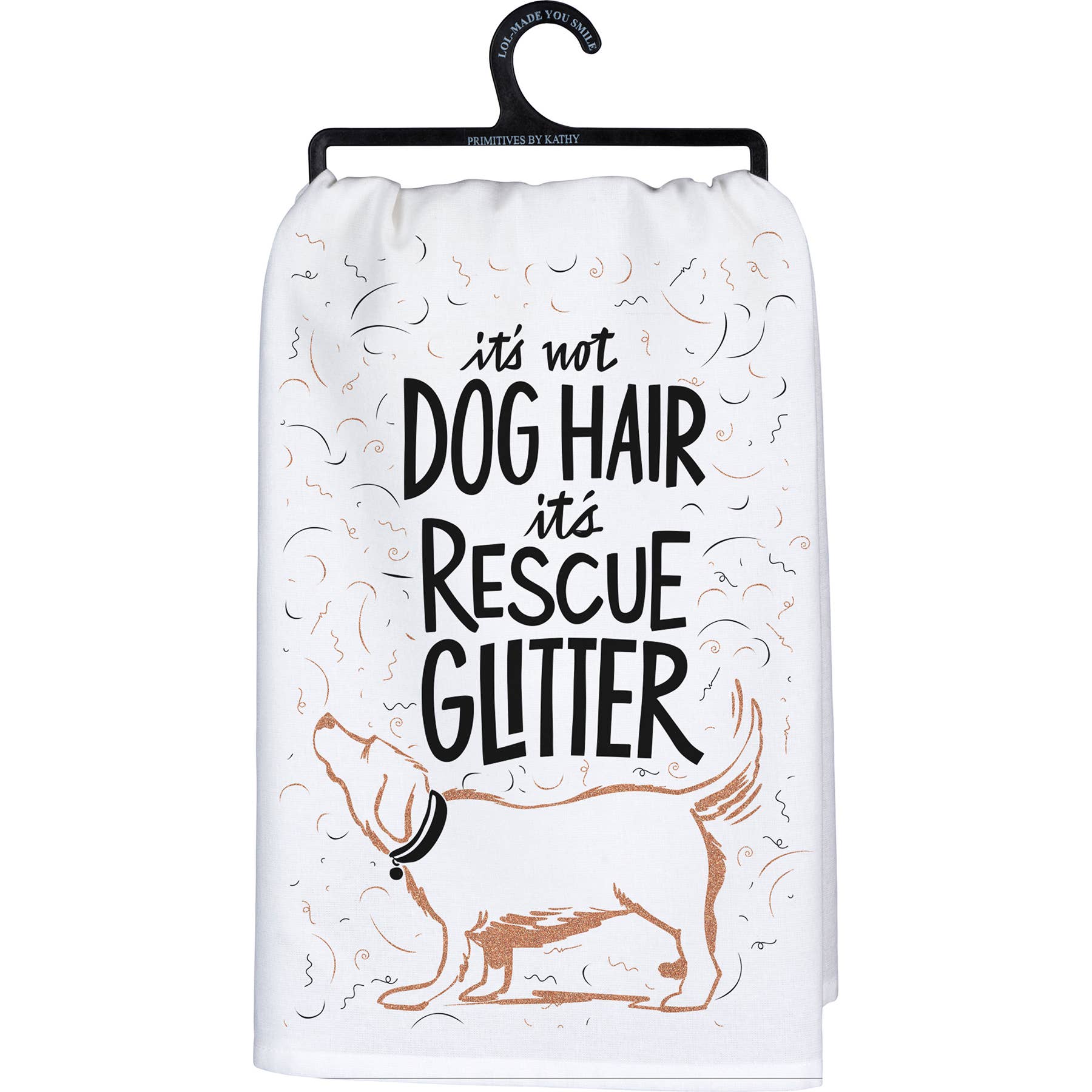 Not Dog Hair It's Rescue Glitter Kitchen Towel