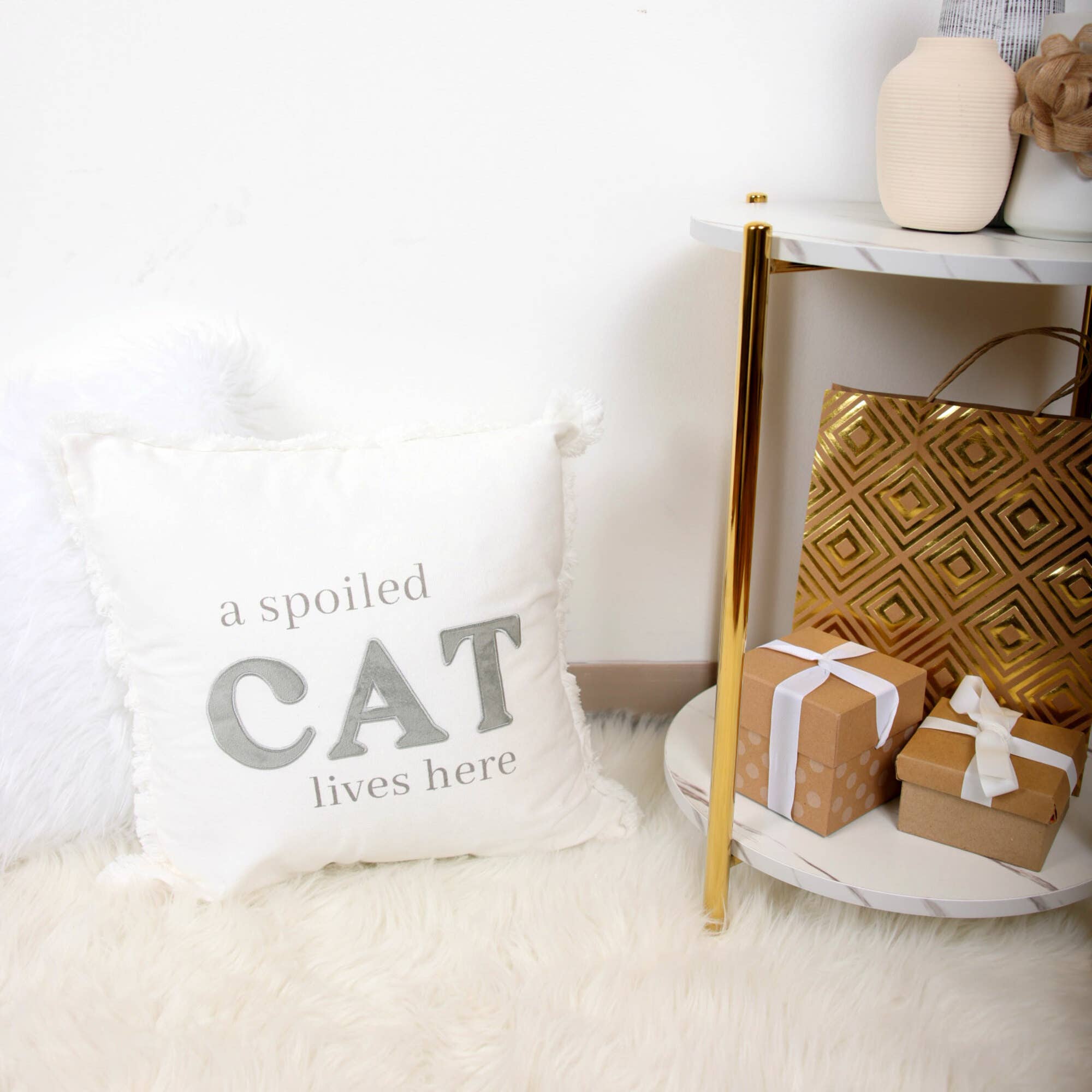 Spoiled Cat Throw Pillow