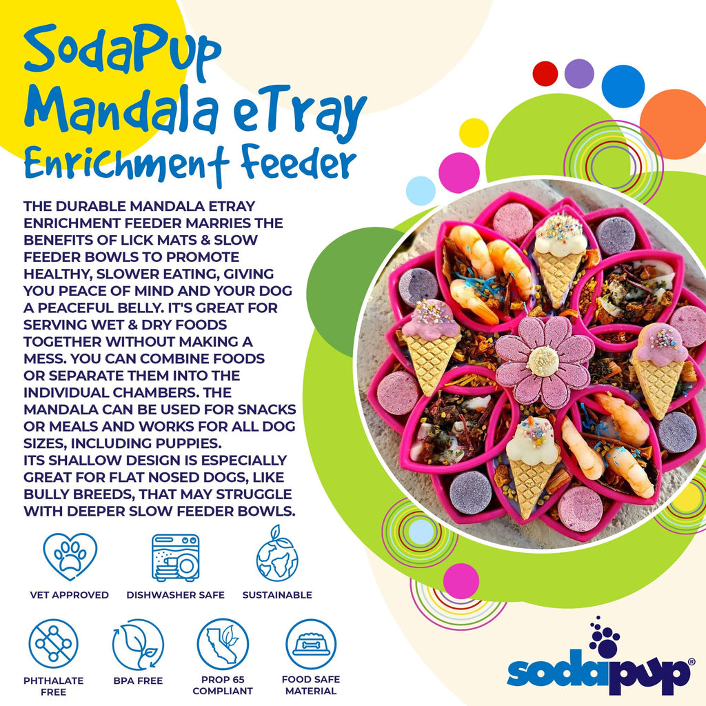 Mandala eTray Shallow Slow Feeder Dog Bowl