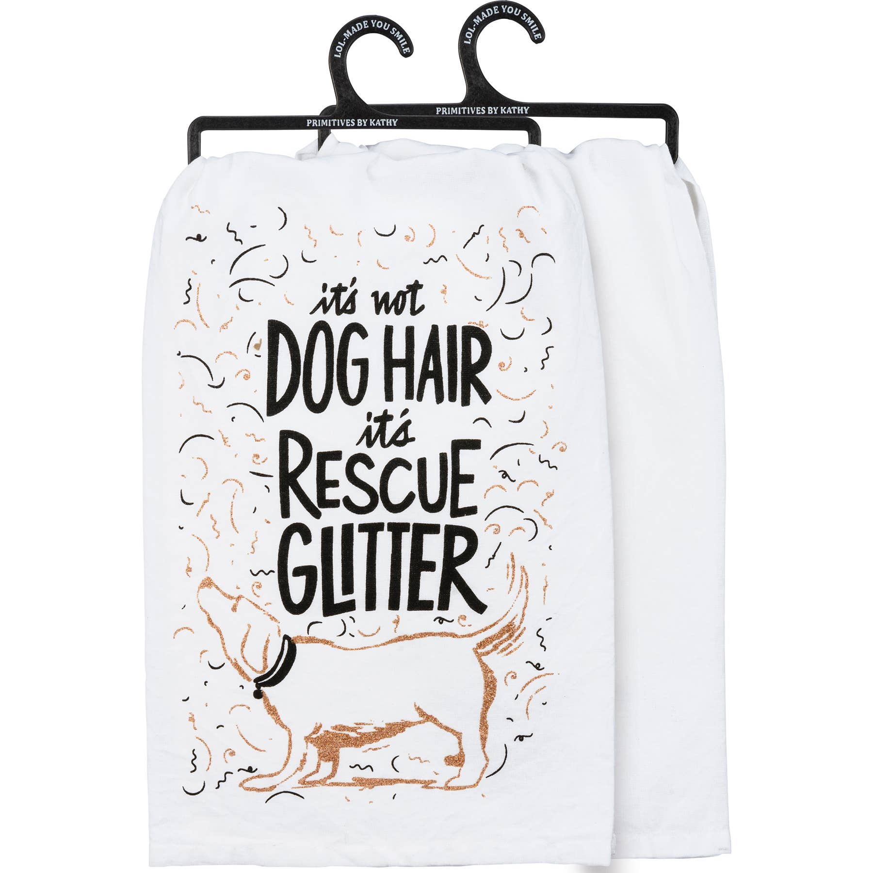 Not Dog Hair It's Rescue Glitter Kitchen Towel