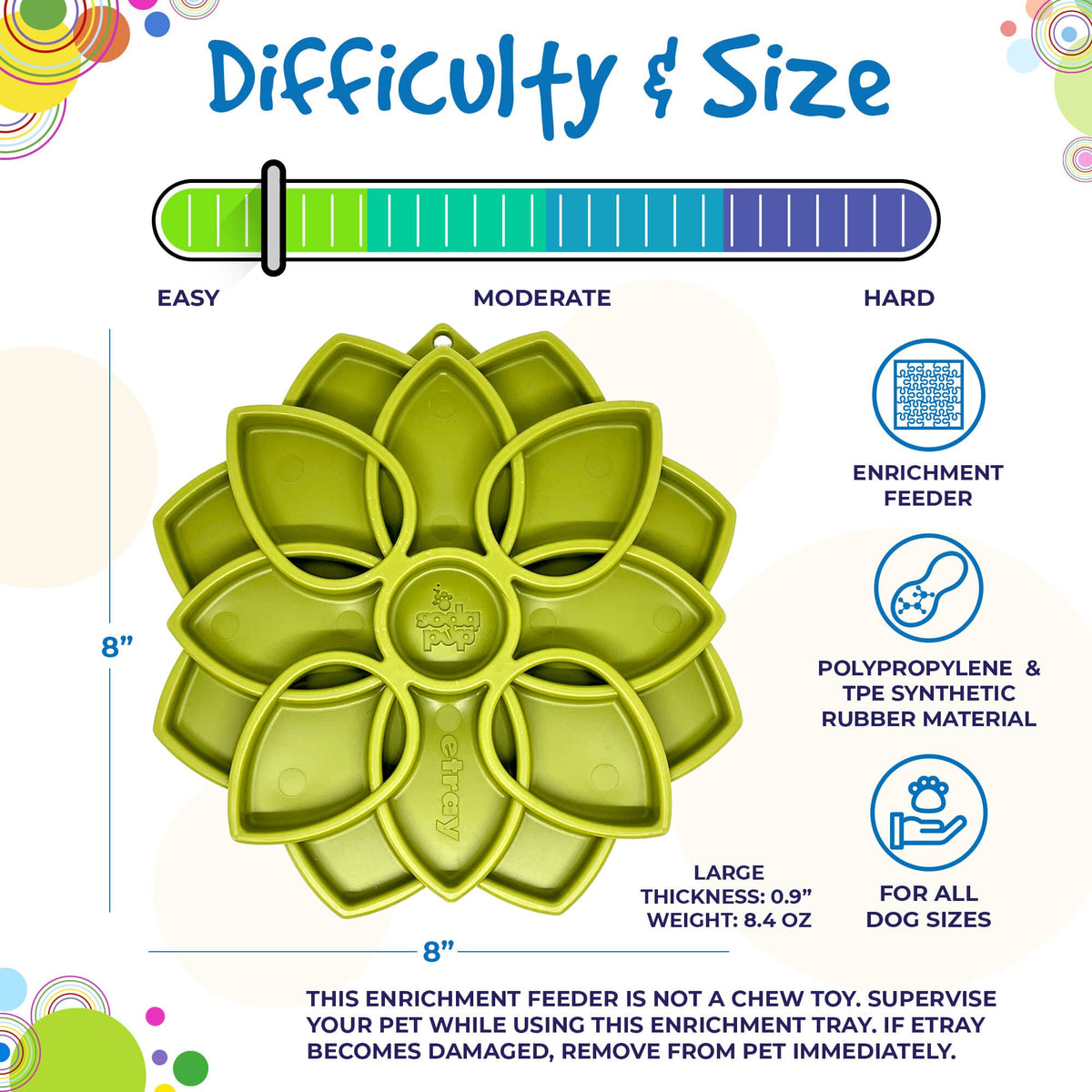 Mandala eTray Shallow Slow Feeder Dog Bowl