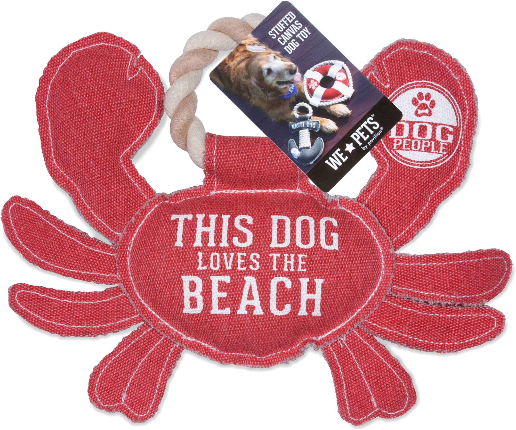 Beach Dog Canvas Dog Toy on Rope