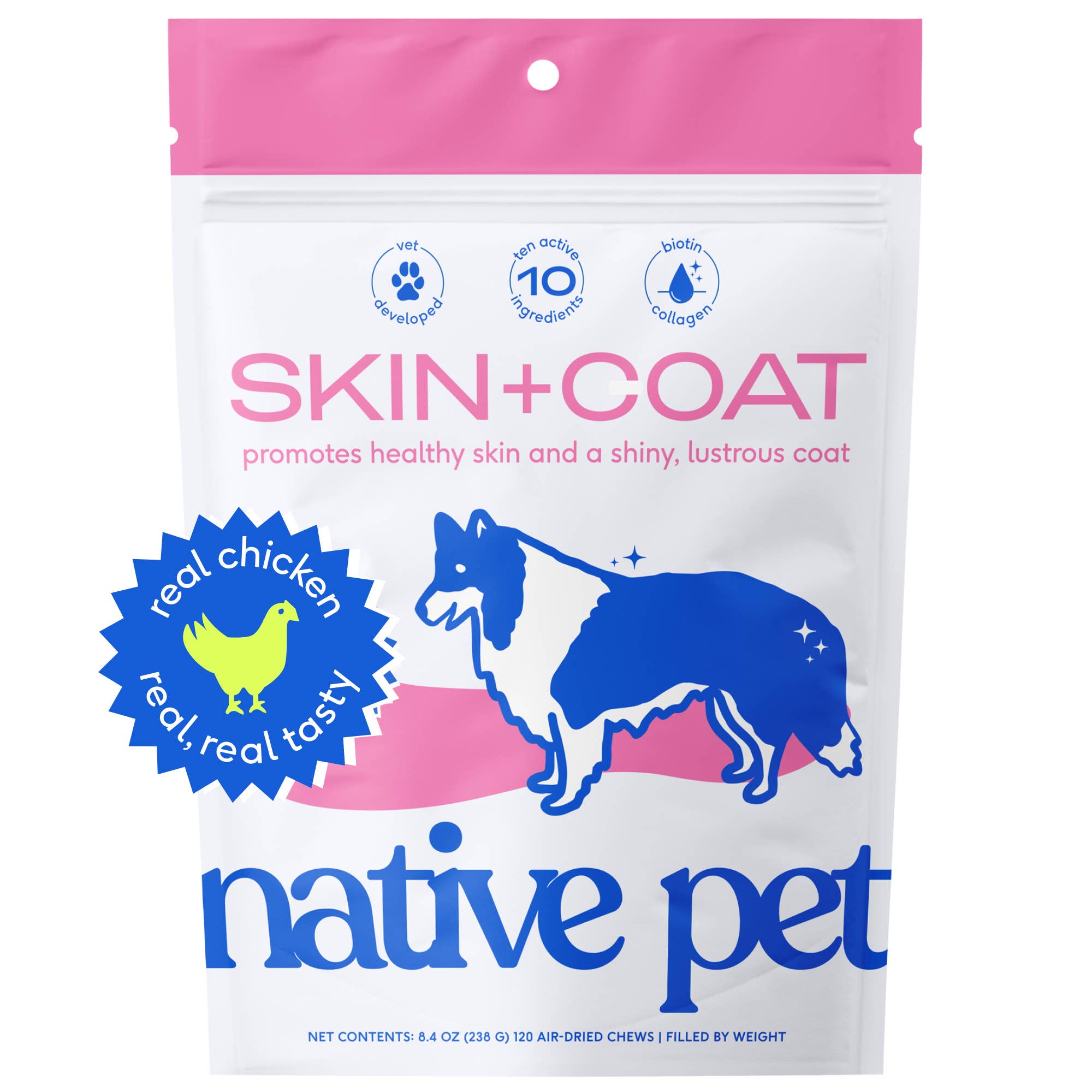 Skin + Coat Chews, Skin & Coat Supplement for Dogs, 60 ct.