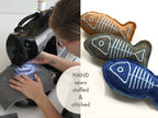 Blue and Gold Fish Catnip Toy