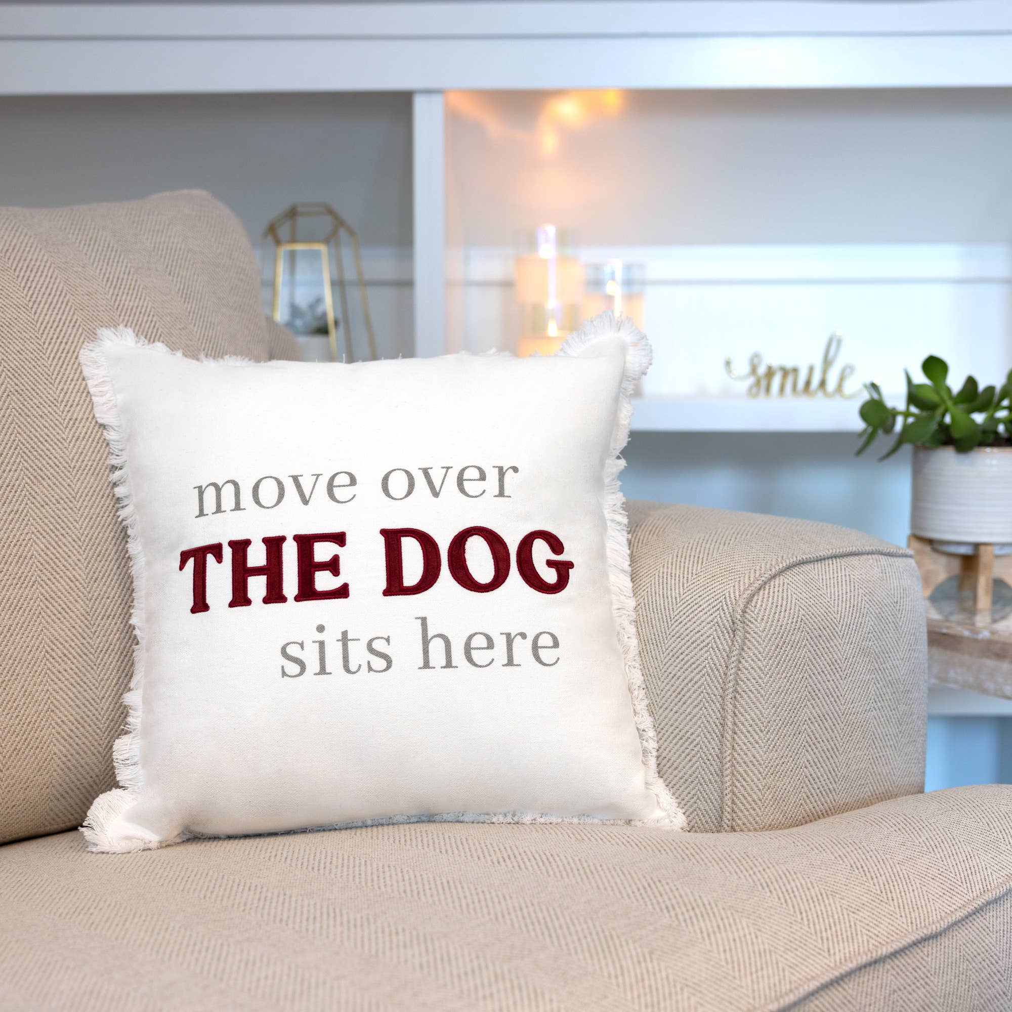 Dog Sits Throw Pillow Cover