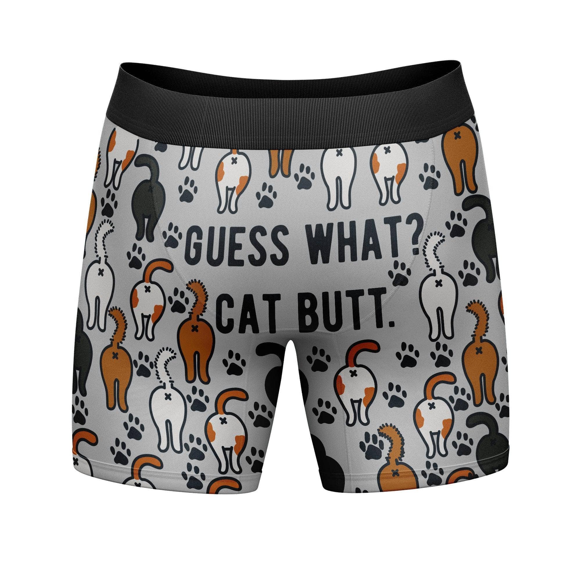 "Guess What Cat Butt" Funny Boxers for Men