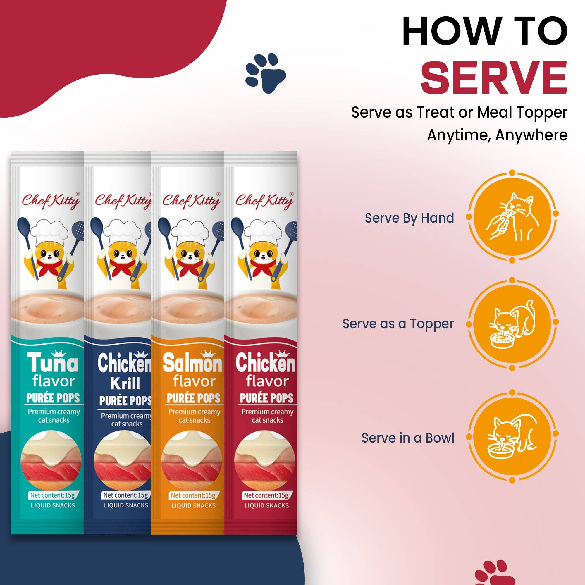 Chef Kitty Purée Pops - Grain-Free Cat Treats 20 Pack