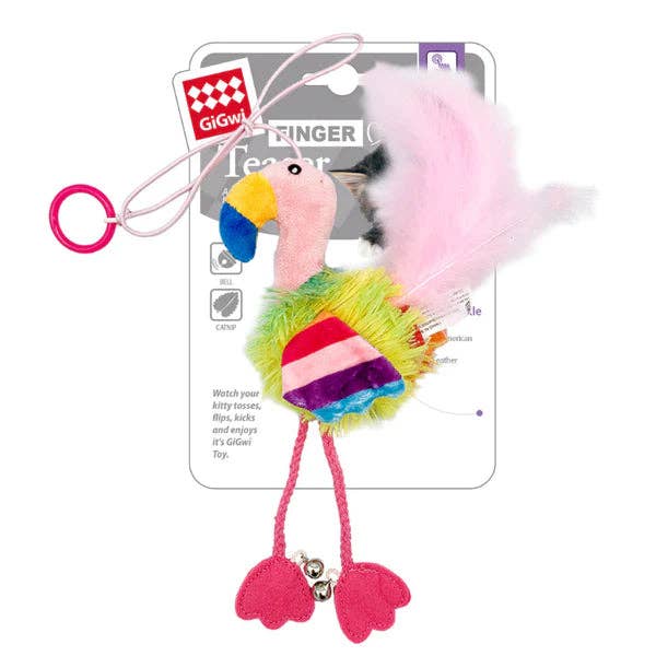 Flamingo Finger Teaser Interactive Cat Toy