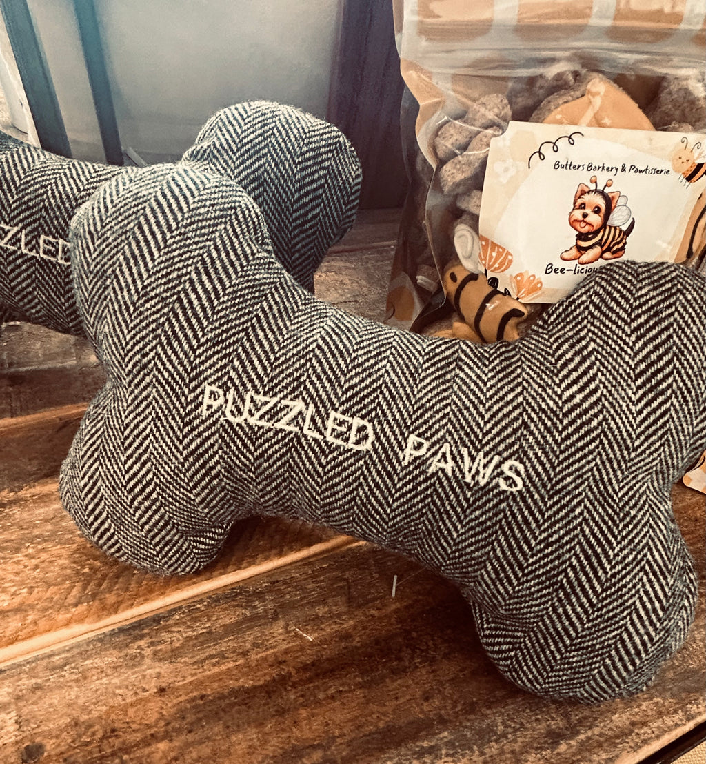 *CUSTOM EMBROIDERY* Tweed Dog Toy
