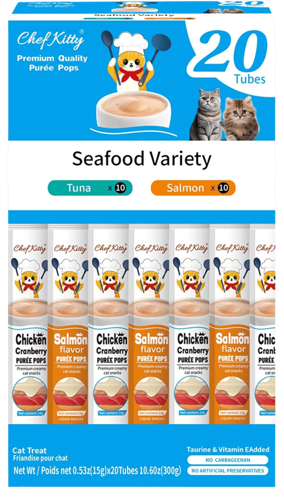 Chef Kitty Purée Pops - Grain-Free Cat Treats 20 Pack