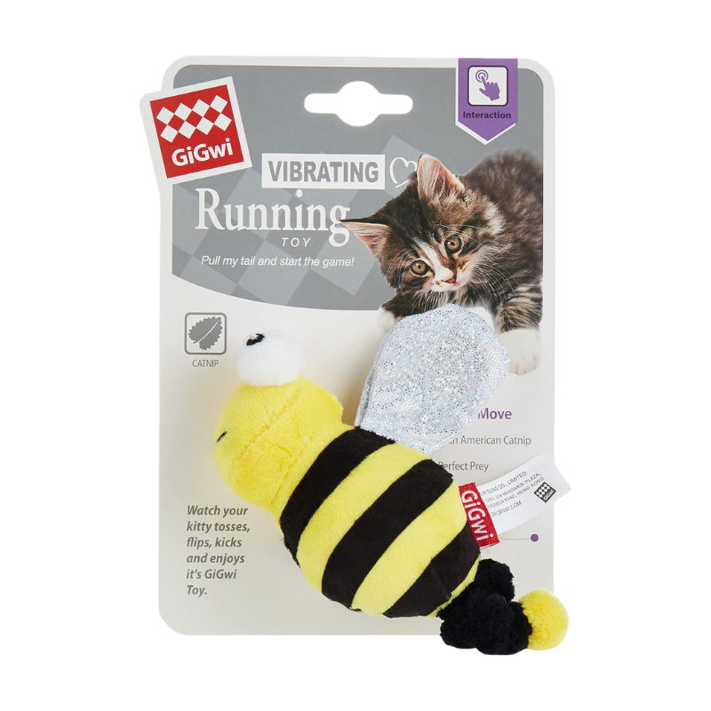 Vibrating Bee Cat Toy with Catnip