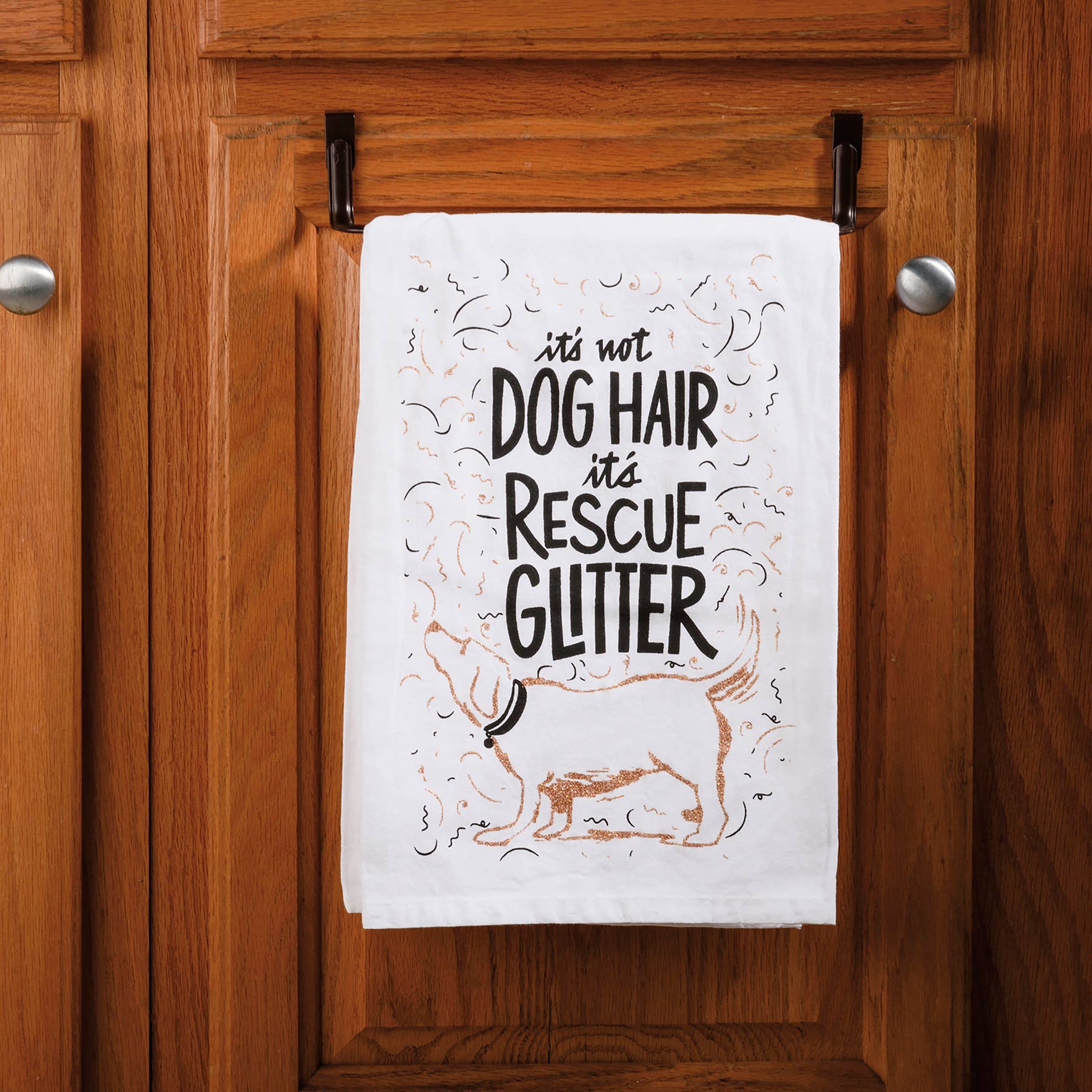 Not Dog Hair It's Rescue Glitter Kitchen Towel