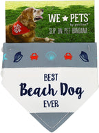 Beach Dog Canvas Slip on Pet Bandana