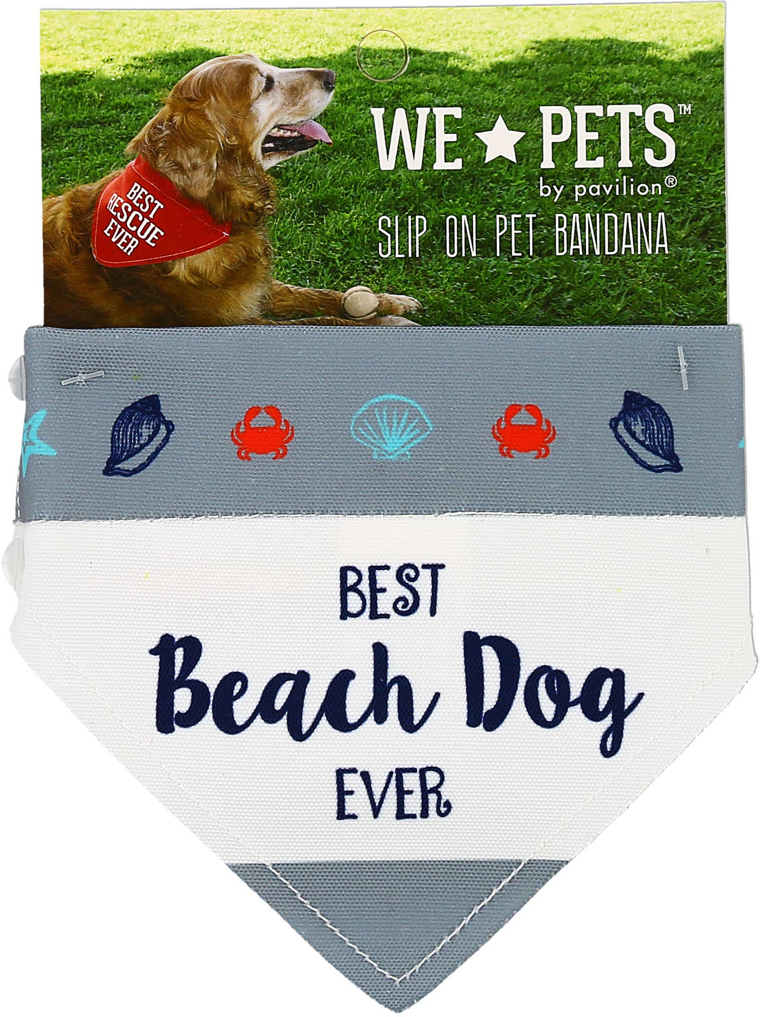 Beach Dog Canvas Slip on Pet Bandana